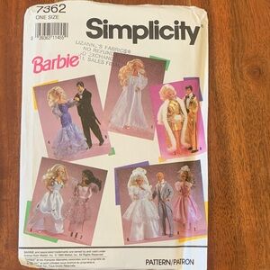 Simplicity Barbie Party Outfit formal sewing Pattern - Pink, Purple, White